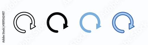 Refresh Arrows icon sheet multiple style collection isolated vector