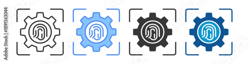 Biometric Icon Set Multiple Style Collection