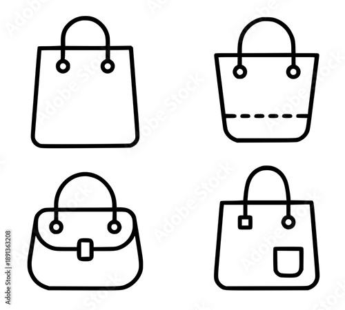 Bag outline icon, for coloring