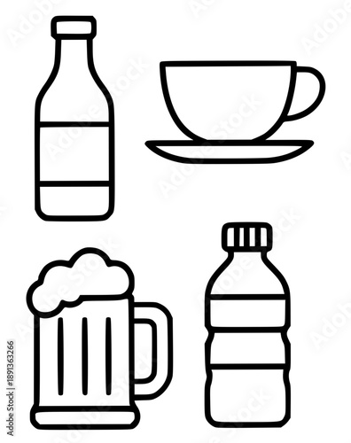 Outline icon of a drink container, for coloring