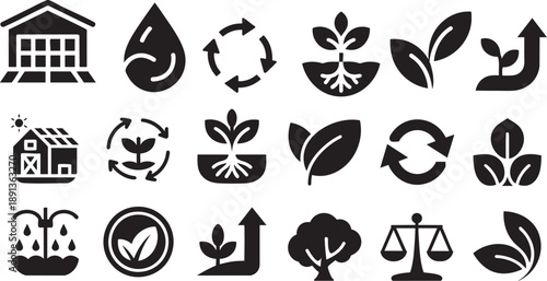 Black and white representing sustainability agriculture and environmental concepts