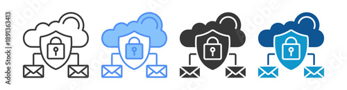 Secure Communication Icon Set Multiple Style Collection