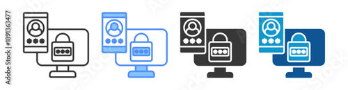 Two Factor Authentication Icon Set Multiple Style Collection