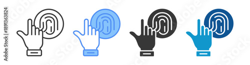 Biometric Icon Set Multiple Style Collection