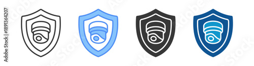 Security Camera Icon Set Multiple Style Collection