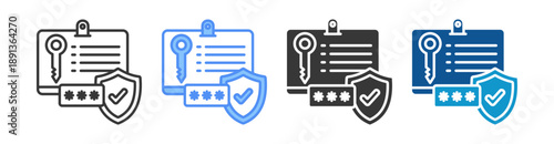 Authentication Icon Set Multiple Style Collection