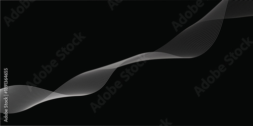 Abstract wave dynamic curve lines on transparent background. Digital energy waves technology concept. Technology flow grid blend curve wave line digital isolated energy, music.