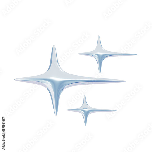 3D Abstract Shape Y2K Futurristic Iridescent Holographic Glossy Metalic Geometric Modern Object Reflective Ornament Decoration