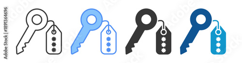 Security Token Icon Set Multiple Style Collection
