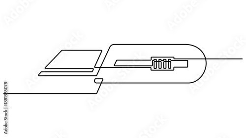 One continuous line drawing of cutter . Single line of cutter vector illustration. Utility knife box cutter tool vector art. One single line drawing of man holding cutter knife. Handyman tools concept