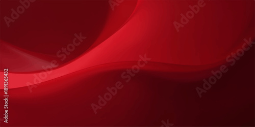 A flowing red silk fabric background featuring smooth satin waves and a soft velvet texture creates an elegant abstract design illustration with light motion curves