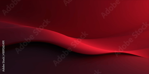 Red abstract silk background featuring soft satin waves and artistic curve lines for a luxury fabric texture wallpaper design