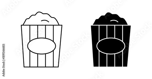 Popcorn Snack Container Line Icon