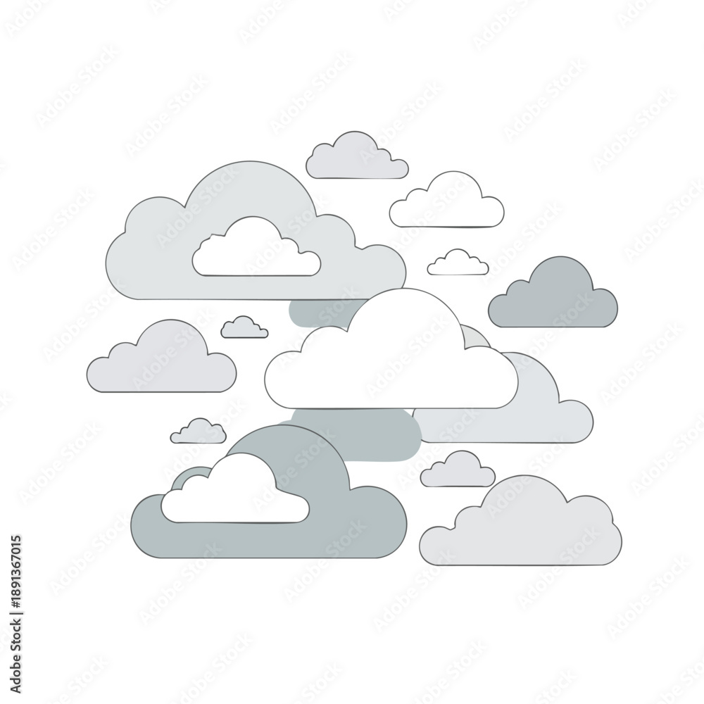 Obraz premium Stylized Cloud Collection