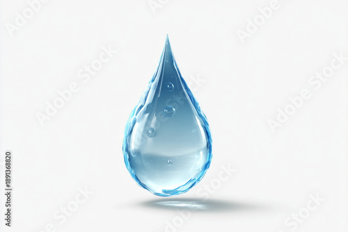 Translucent Water Droplet with Internal Bubbles and Ripples