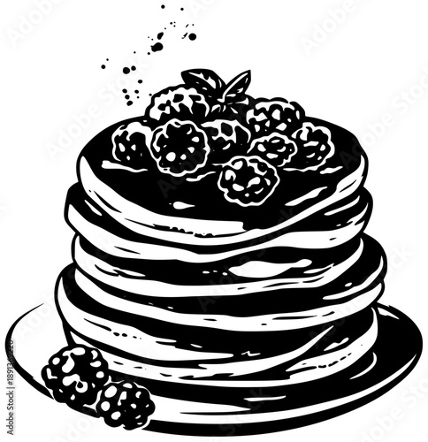 food illustration dessert silhouette breakfast logo sweet icon homemade outline snack delicious pancake meal pancakes tasty morning bakery fresh shape drawing vector graphic background