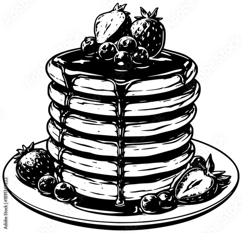 food illustration dessert silhouette breakfast logo sweet icon homemade outline snack delicious pancake meal pancakes tasty morning bakery fresh shape drawing vector graphic background