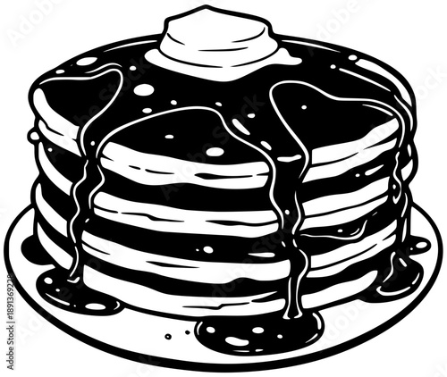 food illustration dessert silhouette breakfast logo sweet icon homemade outline snack delicious pancake meal pancakes tasty morning bakery fresh shape drawing vector graphic background