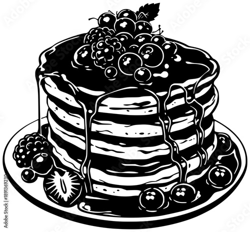 food illustration dessert silhouette breakfast logo sweet icon homemade outline snack delicious pancake meal pancakes tasty morning bakery fresh shape drawing vector graphic background