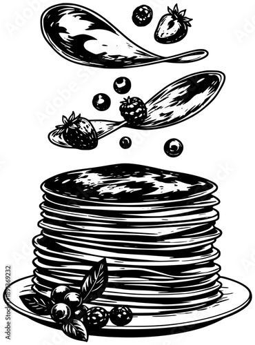 food illustration dessert silhouette breakfast logo sweet icon homemade outline snack delicious pancake meal pancakes tasty morning bakery fresh shape drawing vector graphic background