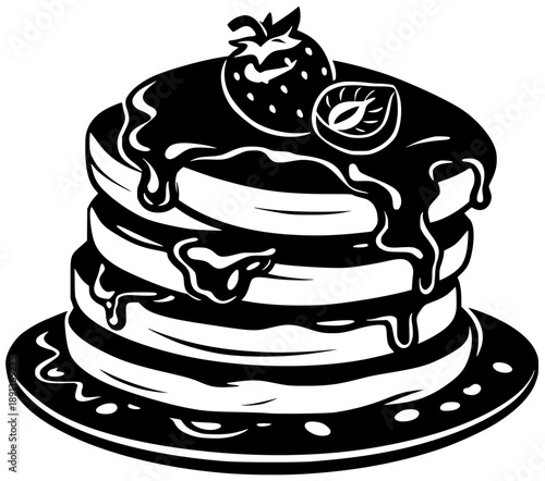 food illustration dessert silhouette breakfast logo sweet icon homemade outline snack delicious pancake meal pancakes tasty morning bakery fresh shape drawing vector graphic background