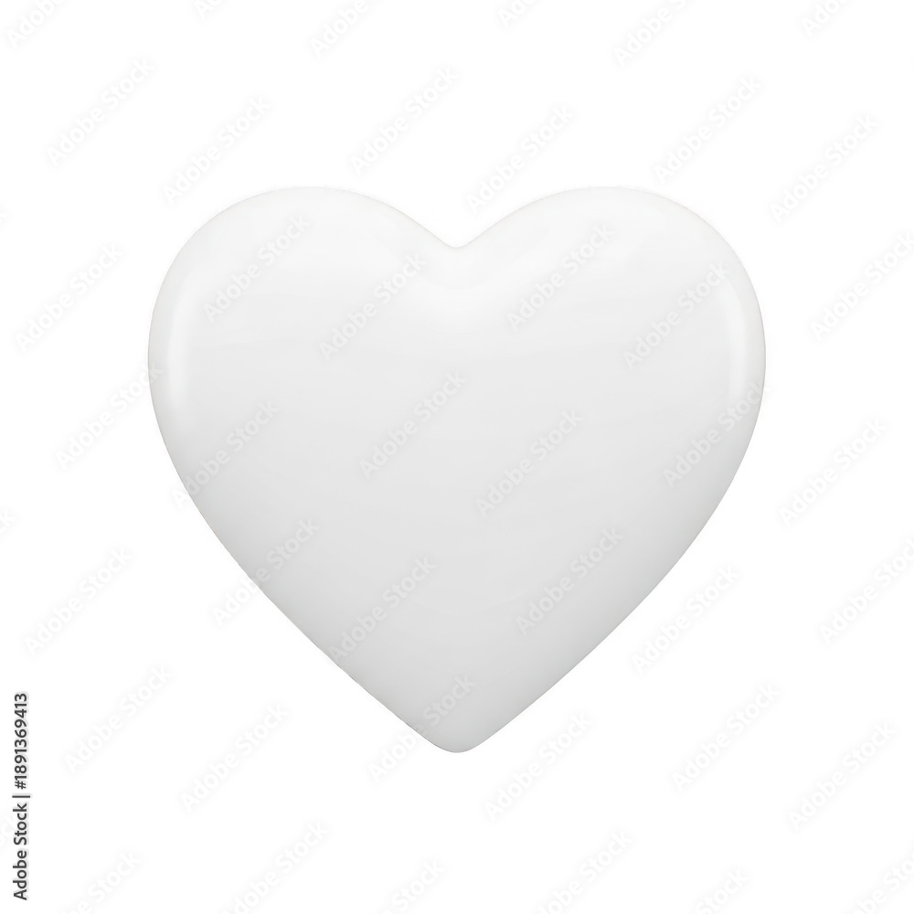 Fototapeta premium Simple white heart isolated on transparent background