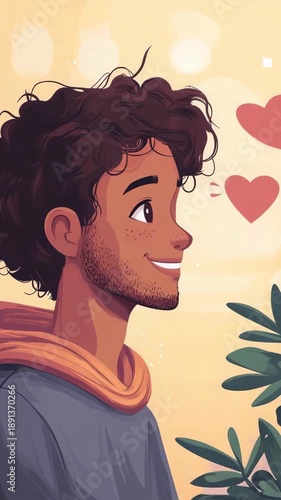 selective focus playful cartoon person seeking mental wellness online