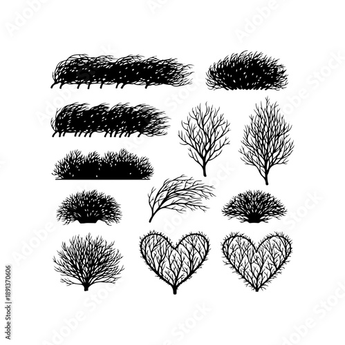 Collection of Vector Bush and Tree Illustrations