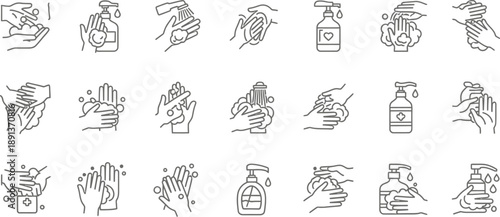 Collection of various bottles and containers in detailed illustrations