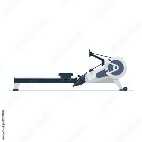 Modern Rowing Machine Illustration