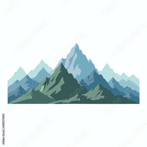 Majestic Mountain Landscape Illustration