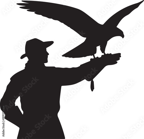 Bahrain Falconry Inspired Silhouette Vecto