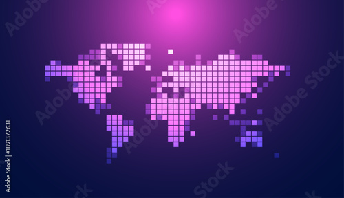 mondo, pianeta, informatica, digitale, pixel, concetto tecnologia, 