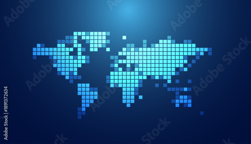 mondo, pianeta, informatica, digitale, pixel, concetto tecnologia, 