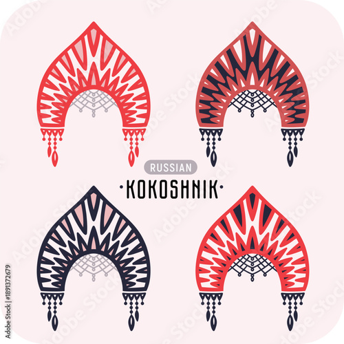 Traditional kokoshnik. National Russian headdress