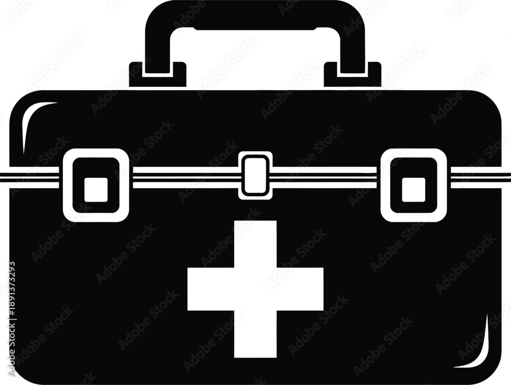 Obraz premium Essential First Aid Kit for Emergency Preparedness and Medical Treatment Icon Design