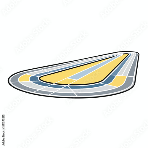 Abstract Running Track Lanes Vector Illustration for Sports Competition