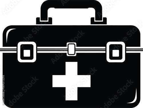 Essential First Aid Kit for Emergency Preparedness and Medical Treatment Icon Design