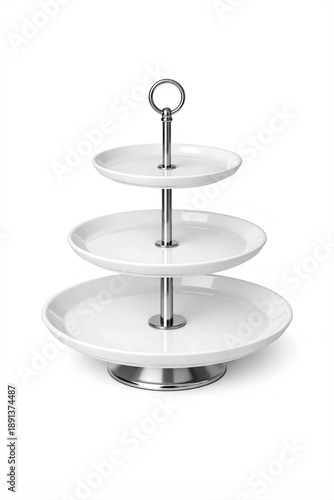 Wallpaper Mural White Ceramic Cupcake Stand Isolated on White Background Torontodigital.ca