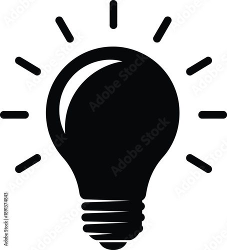 Illuminated light bulb icon representing a bright idea or innovation