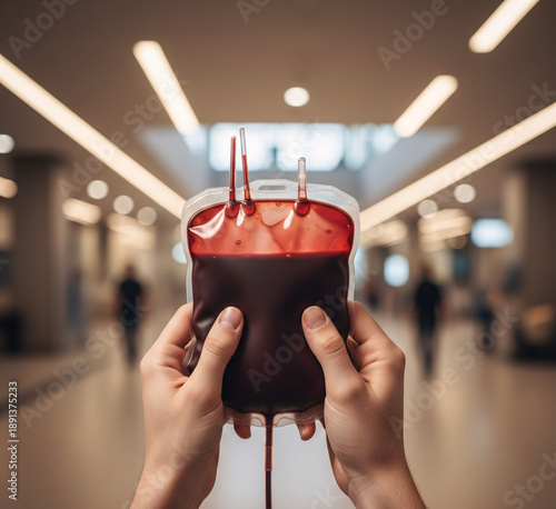 First-Person Perspective of Hopeful Blood Donation in Modern Hospital