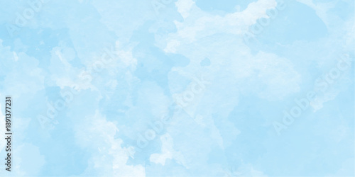 Abstract light blue watercolor for background, watercolor background with clouds. beautiful blue and white texture background, blue watercolor abstract cloudy blue sky background, 