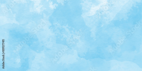 Abstract light blue watercolor for background, watercolor background with clouds. beautiful blue and white texture background, blue watercolor abstract cloudy blue sky background, 