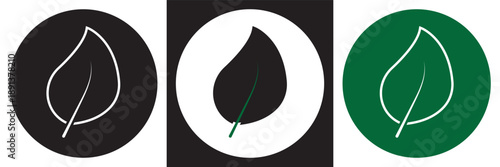 Eco energy leaf and plug icon set Minimal vector icons showing   symbols representing renewable energy, sustainability, and eco friendly power concepts.
EPS10/AI.