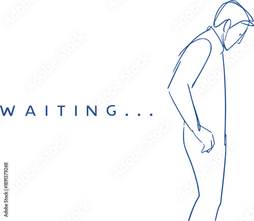 Design of man waiting in sketch style draw