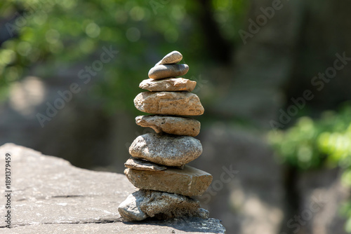 Canvas Print A small stone tower containing hope and faith