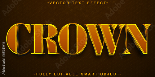  Royal Crown Typography Vector Fully Editable Smart Object Text Effect