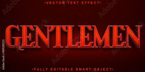  Gentlemen Classic Elegant Typography Vector Fully Editable Smart Object Text Effect