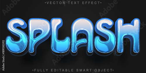 Splash Water Drop Vector Fully Editable Smart Object Text Effect