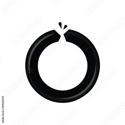 Black Rubber Ring with Twisted Top.